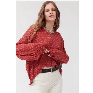 Urban Outfitters Murphy V-Neck Long-Sleeve Top